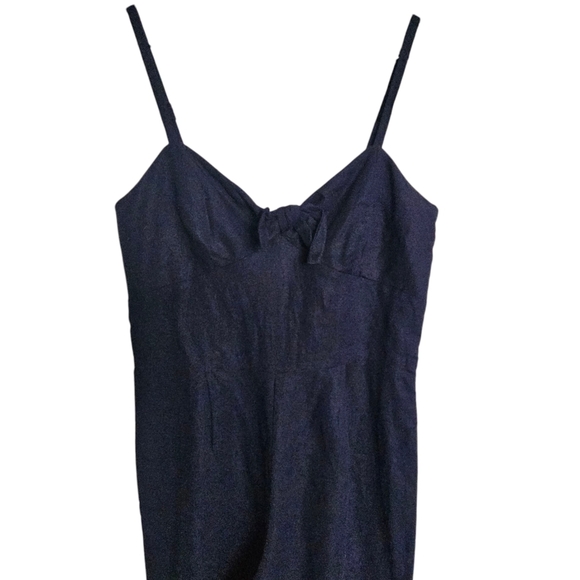 J. Crew Factory Linen-blend Navy Blue Jumpsuit Size 2 - Picture 6 of 13